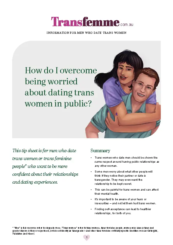 How do I overcome being worried about dating trans women in public?
